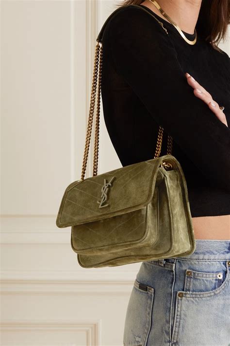 ysl niki baby vintage leather|ysl niki bag suede.